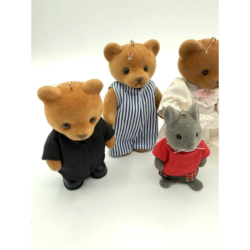 Vintage Sylvanian Families Calico‎ Critters Smocked Rare Handmade Ornaments